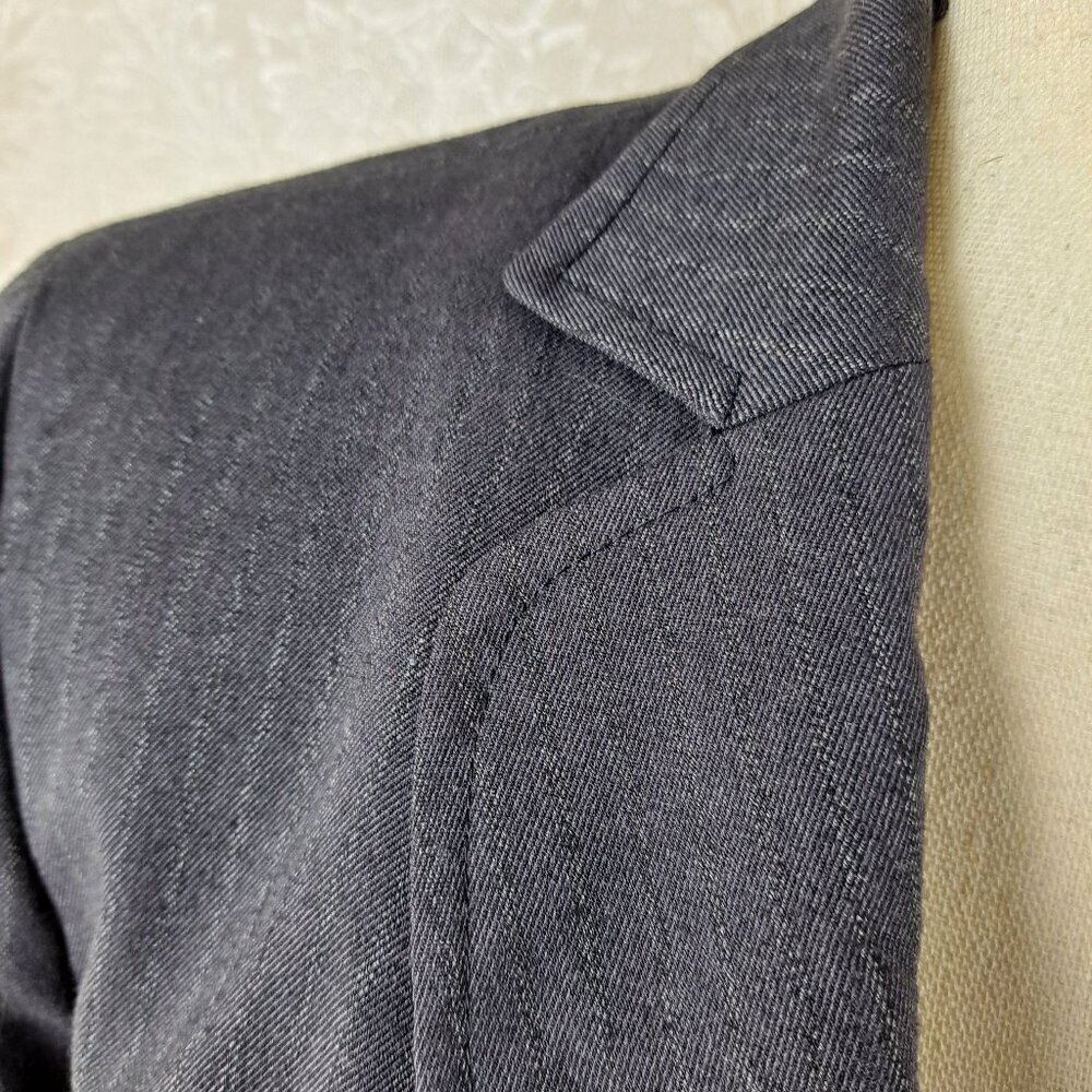 QMack Size 10 Charcoal Pinstripe 2 Button Blazer Long Sleeve Notched Lapels NWT - Picture 9 of 16